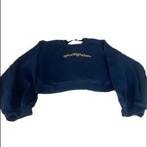 2 women True Religion crop sweaters